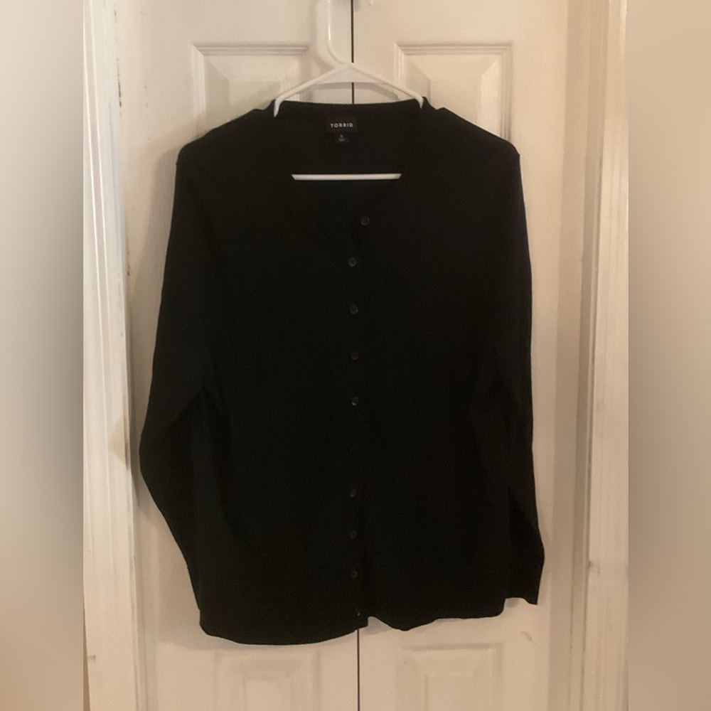Torrid Black Cardigan, Button-Front